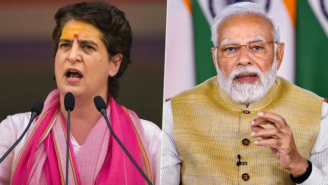 Narendra Modi and Priyanka Gandhi
